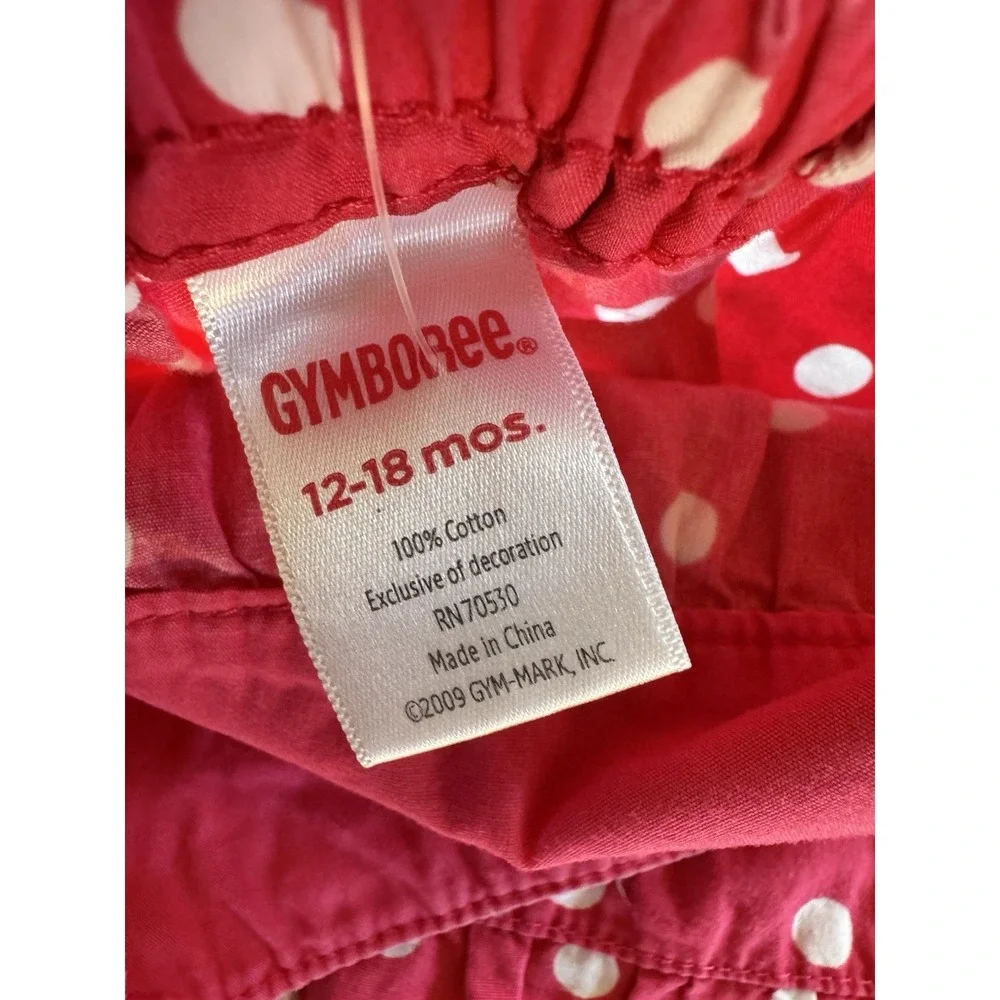 Gymboree Sun Dress Watermelon Strappy Sleeveless Pink Polka Dot 12 18 Months Y2K
